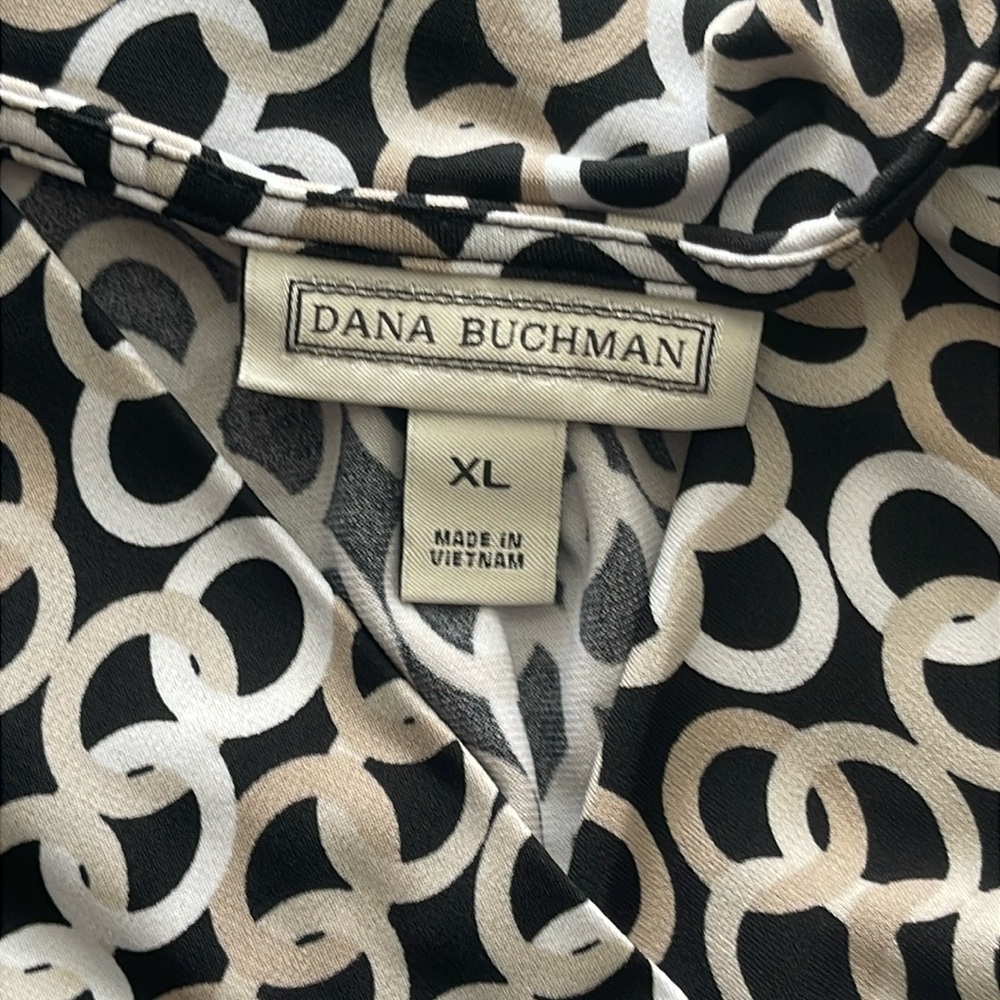 Dana Buchman Black Multi Rings Sleeveless Knee Length V-Neck Dress XL - Picture 5 of 7